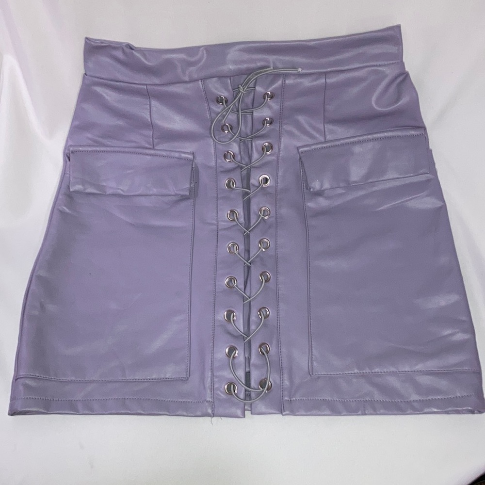 Purple Leather Skirt